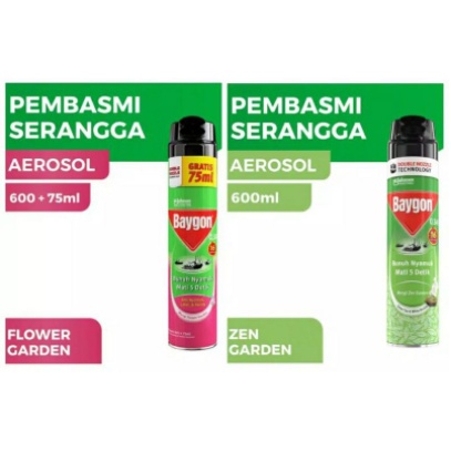 Baygon Aerosol Semprotan Nyamuk 600ml + 75ML Kaleng