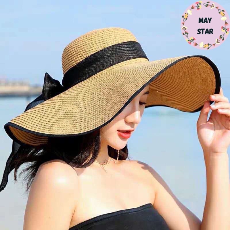 BEST SELLER TOPI PANTAI LEBAR BAHAN RAFFIA PREMIUM LIST HITAM / TOPI PANTAI LEBAR / TOPI PANTAI