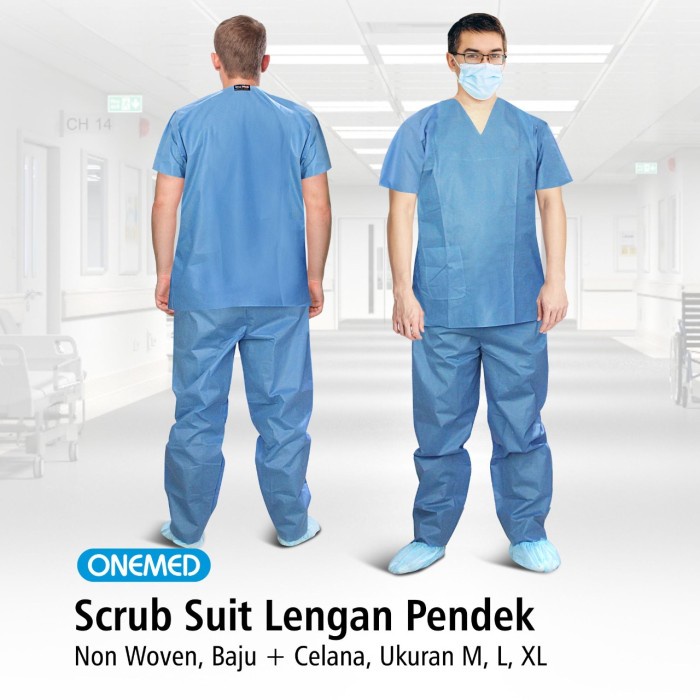 Scrubs Suit Non Woven SMS Lengan Pendek 1 Set OneMed OJ