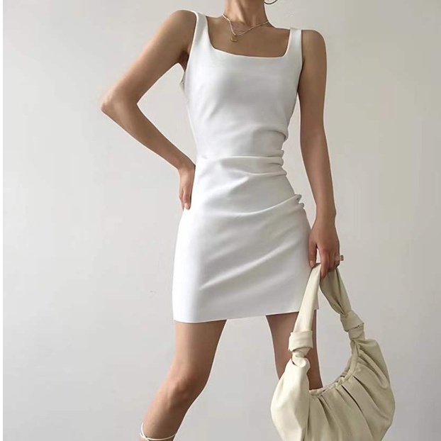 【LIVIAHOME】Livia Style Sleeveless Vest Dress Ladies Casual Sport Mini Bodycon Dress 2421(S/M/L)