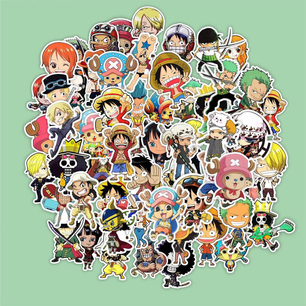 59pcs Set Sticker Anime One Piece Luffy Roronoa Zoro Sanji Nami