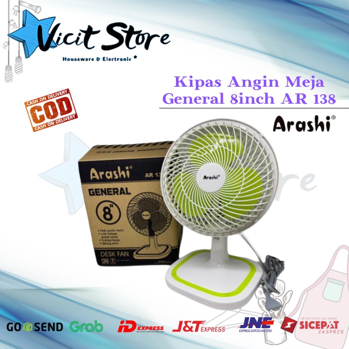 Arashi General Fan AR 138 Kipas Angin Duduk Meja Deskfan 8”