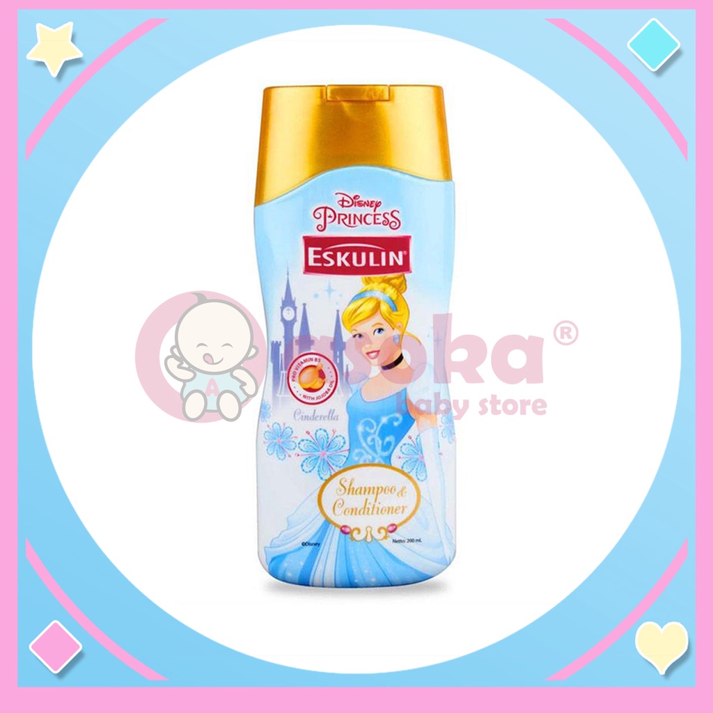 Eskulin Kids Shampoo &amp; Conditioner Cinderella / Ariel / Frozen II 200ml ASOKA