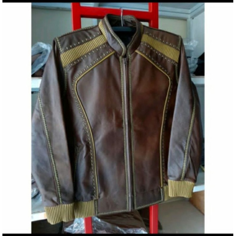 jaket kulit domba asli model kamsay sulam