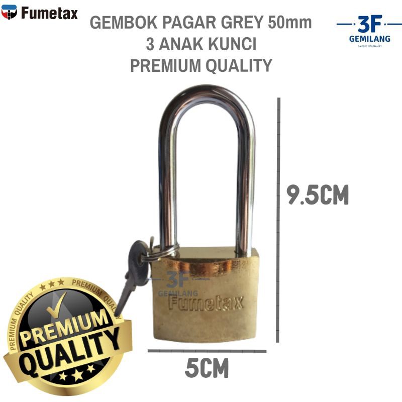 FUMETAX - Iron Padlock / Gembok Pagar Rumah Warna Emas PREMIUM QUALITY