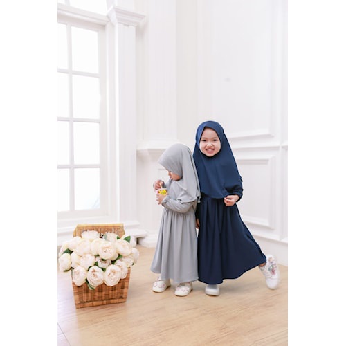 Set Gamis Hijab Jasmine Anak 2 Tahun Gamis Balita Perempuan Bahan Premium