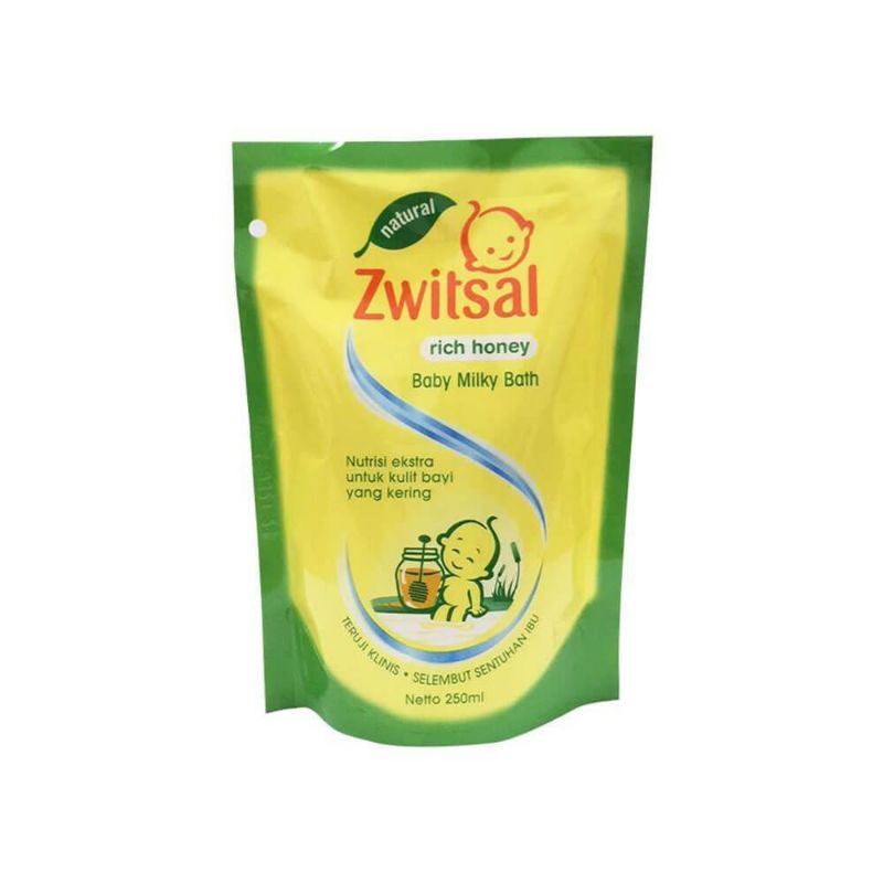 Zwitsal Natural Baby Bath Milk &amp; Honey Pouch (Refill Sabun Bayi)