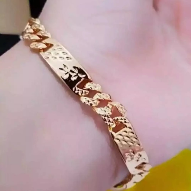 Gelang plat cuping gold 009