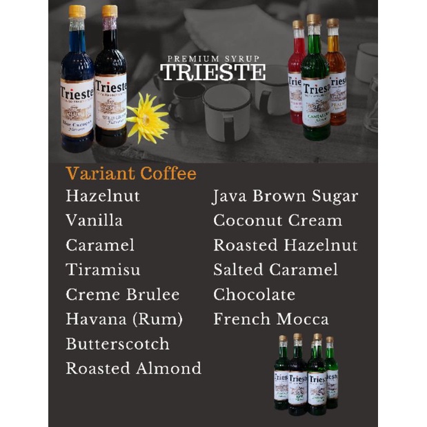 

TRIESTE SYRUP PREMIUM VARIAN COFFEE - SIRUP ITALIAN TRIESTE