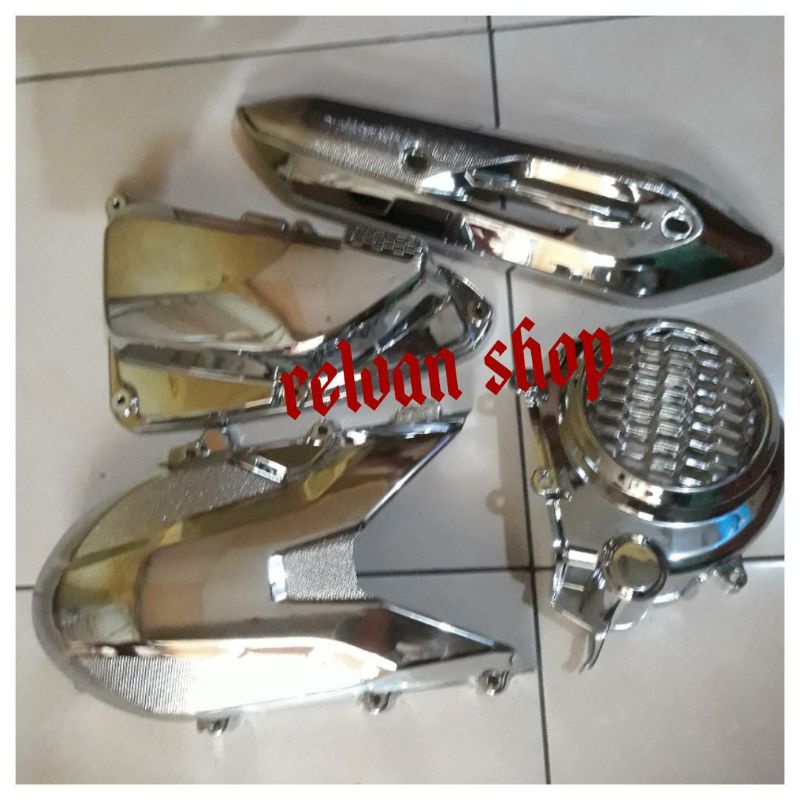 paket variasi scoopy 2021 dan beat street 2021 cover cvt filter tutup kipas tameng knalpot