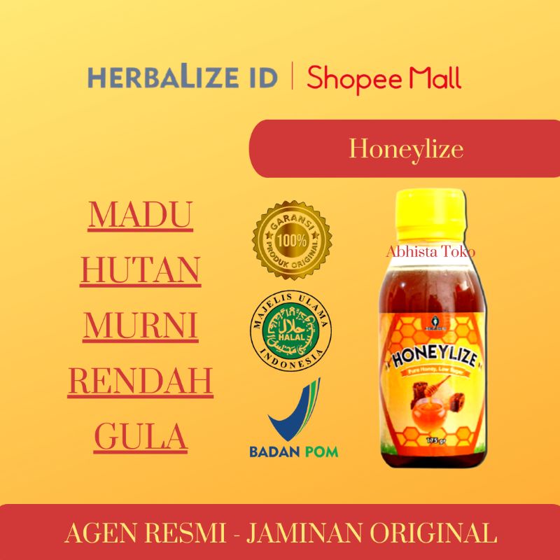 

HONEYLIZE MADU HUTAN ASLI RENDAH GULA HERBALIZE