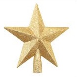 Hiasan pohon natal BINTANG GLITTER 10CM 15CM 20CM| aksesoris christmas pucuk pohon top star