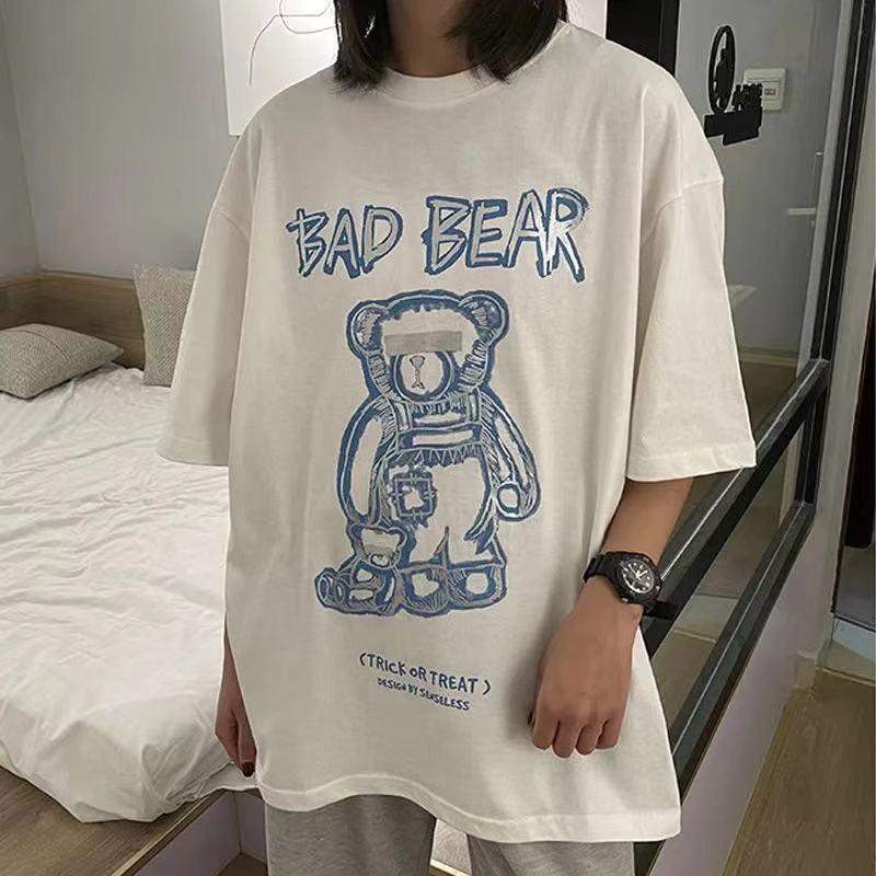 THISTLE - Oversize Tee Tshirt Wanita Model Longgar Motif Bad Bear
