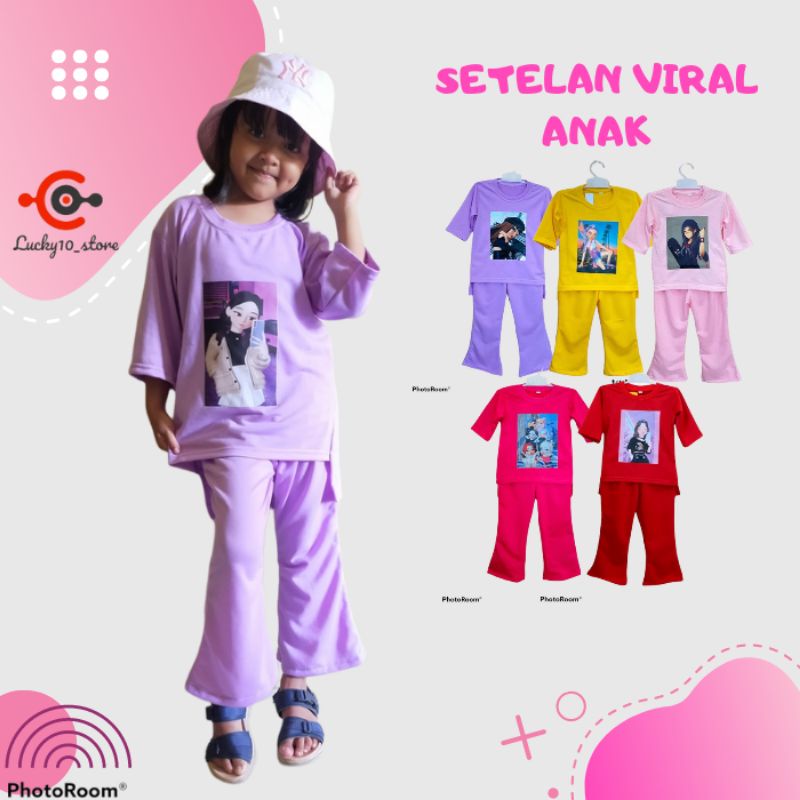 SETELAN VIRAL ANAK//ONE SET VIRAL ANAK//SETELAN ANAK VIRAL OVERSIZE//SETELAN ANAK PEREMPUAN USIA 1-4