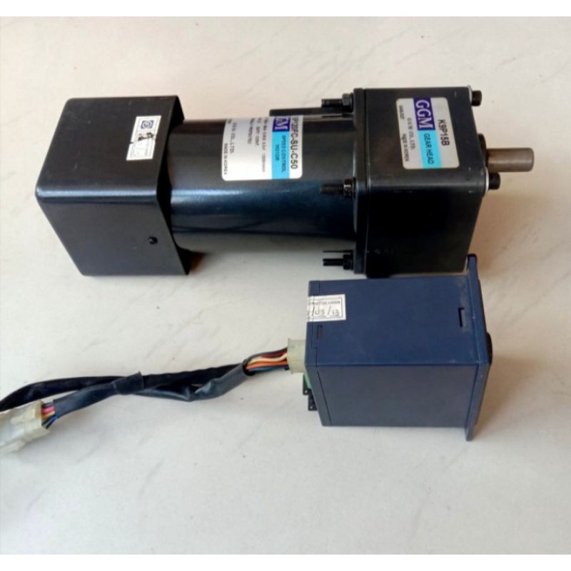 GGM MOTOR GEARHEAD 220V AC 120W RATIO 1 : 12.5 LENGKAP SAMA SPEED CONTROLNYA
