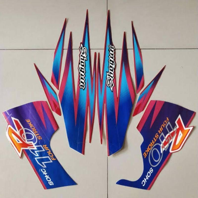 striping lis stiker standar Ori suzuki shogun 110 kebo 1998 1999s stiker Ori shogun kebo 98 99