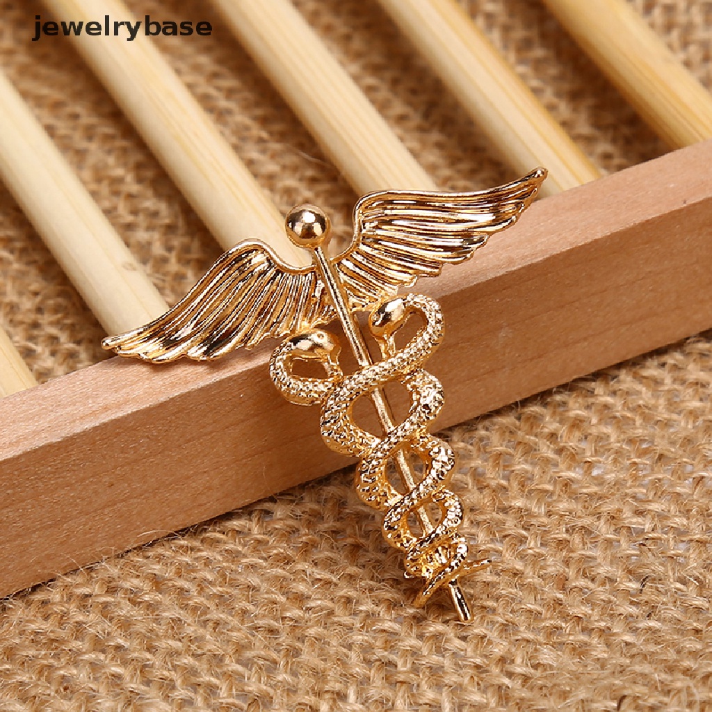 Bros Pin Bentuk Sayap Malaikat Ular Medali Gaya Retro Untuk Dekorasi