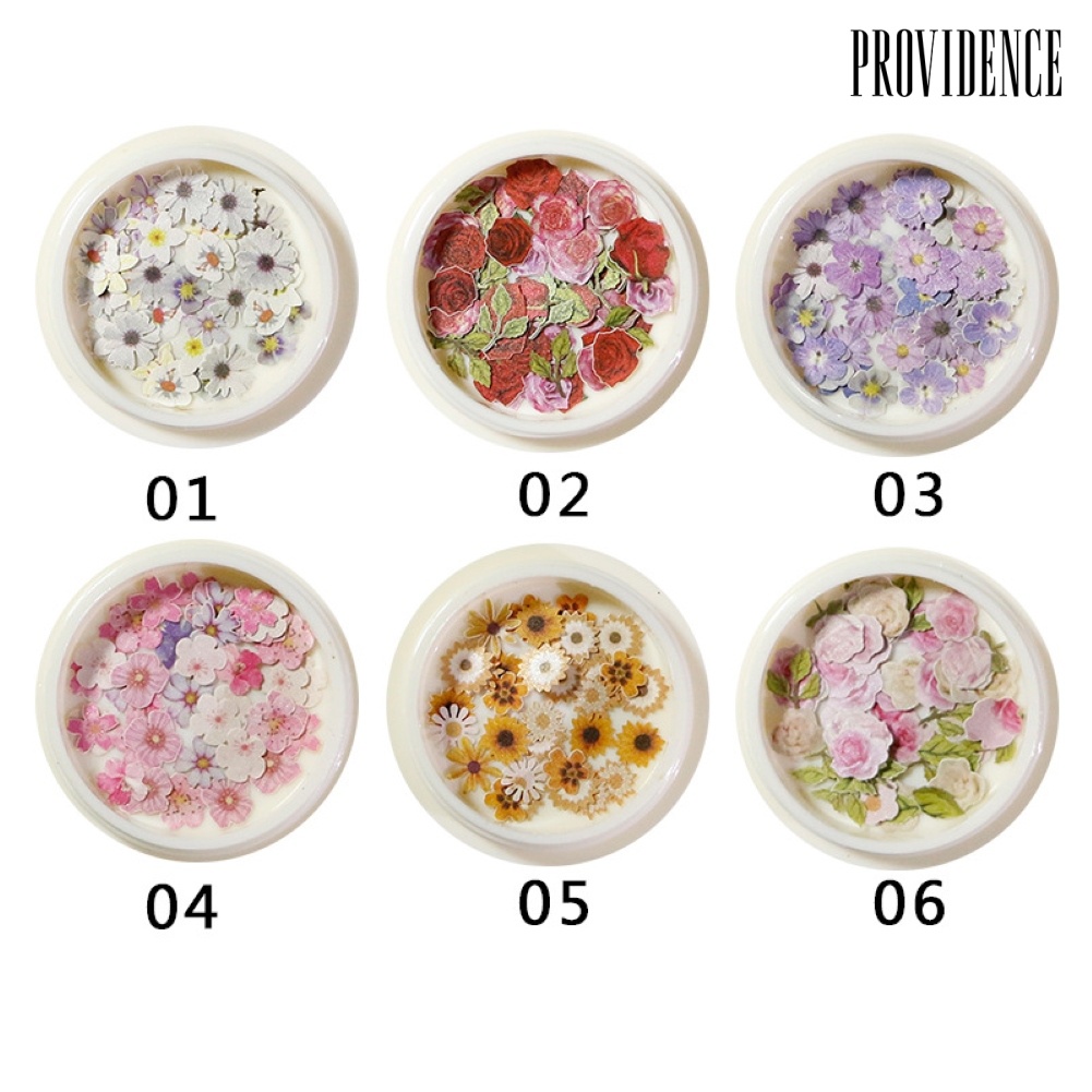 Providence Simulation Rose Marguerite Sakura Decals Wood Pulp Slices Nail Art Decorations