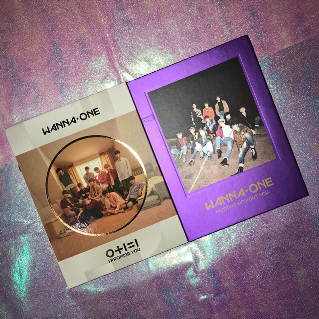 album wanna one i promise you day ver (guanlin set) & nothing without you wanna ver + poster