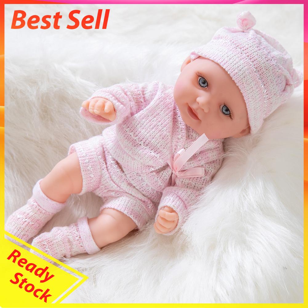 Reborn Mainan Boneka Bayi Vinyl Mirip Asli Dengan Topi Untuk Anak Bermain Peran