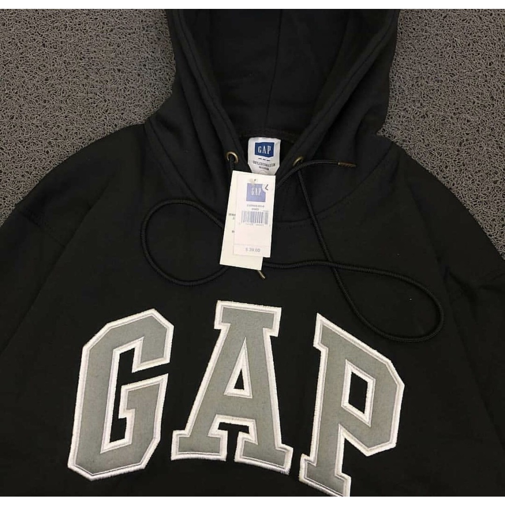 SWEATER HOODIE GAP BLACK BORDIR FULLTAG &amp; LEBEL - BANYAK VARIASI WARNA BEST SELLER