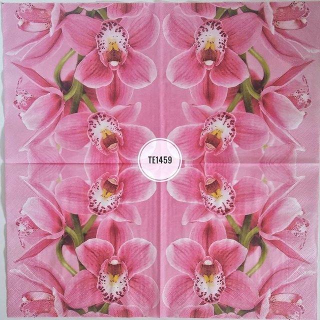 Tisu Decoupage eropah 33x33 cmTe1459 pink orchid