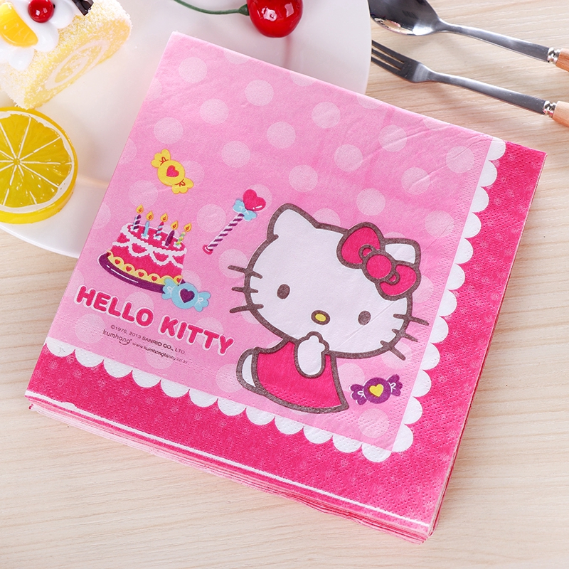 Serbet Kertas Motif Kitty Tissue Napkin Serbet Dekorasi 20pcs /pack