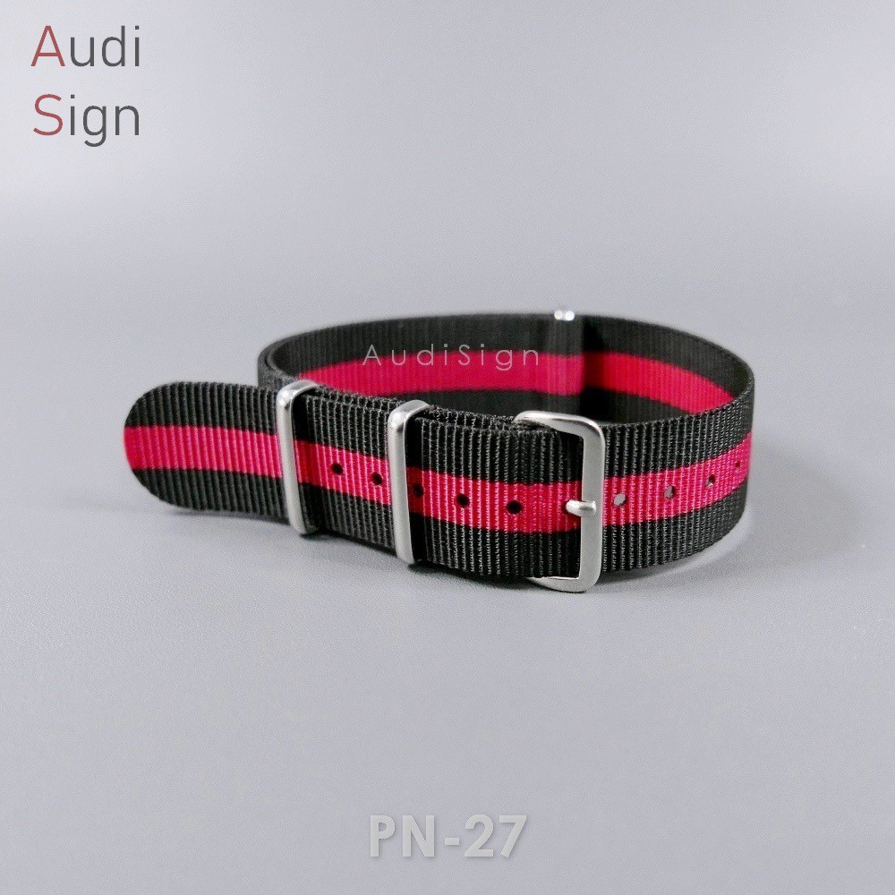 PN-27 Premium Tali Jam Nato Strap G-10 Ballistic Nylon - Black Red