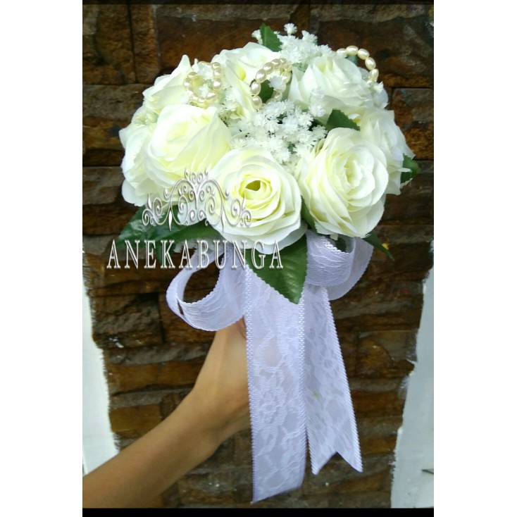 Buket Bunga Mawar Plastik Bouquet Flower kado bucket wedding pengantin