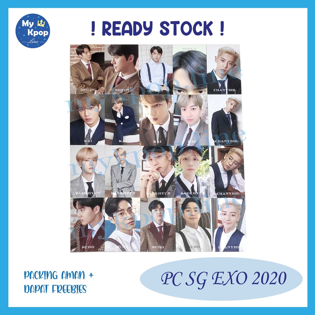 Photocard Set 4 pcs EXO SG 2020 PC Season Greetings Chanyeol Baekhyun Sehun Suho Kai CY Baek SC