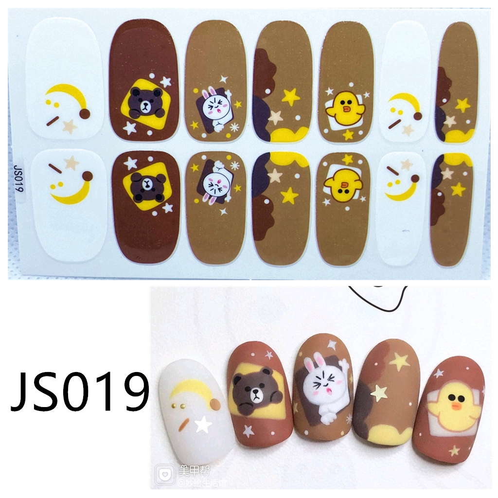 (14Pcs) Stiker Kuku Anti Air Tidak Beracun Untuk Nail Art JS001-JS020