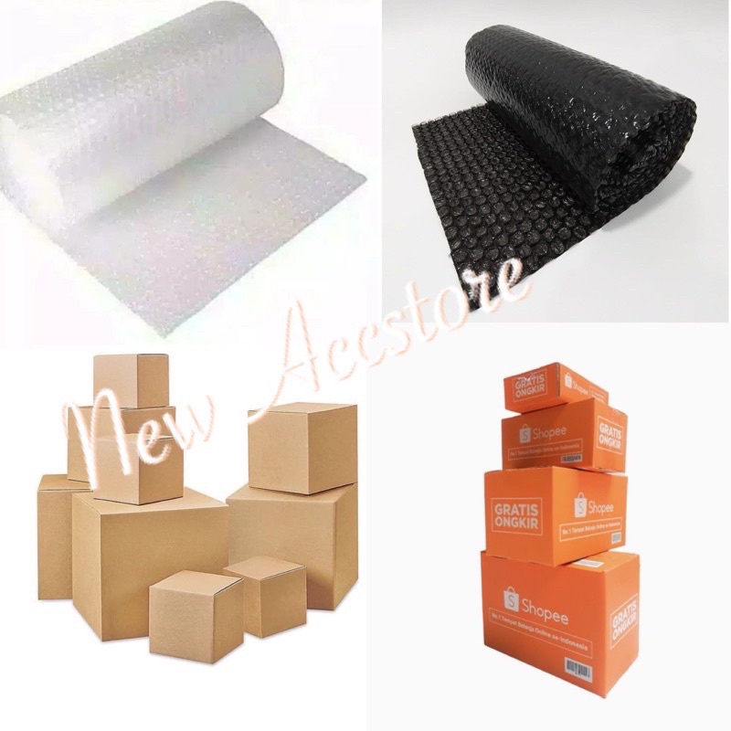 Packing Tambahan, untuk safety barang kiriman anda, Kardus dos polos, kardus shopee + Bubble Wrap, tambahan tisu