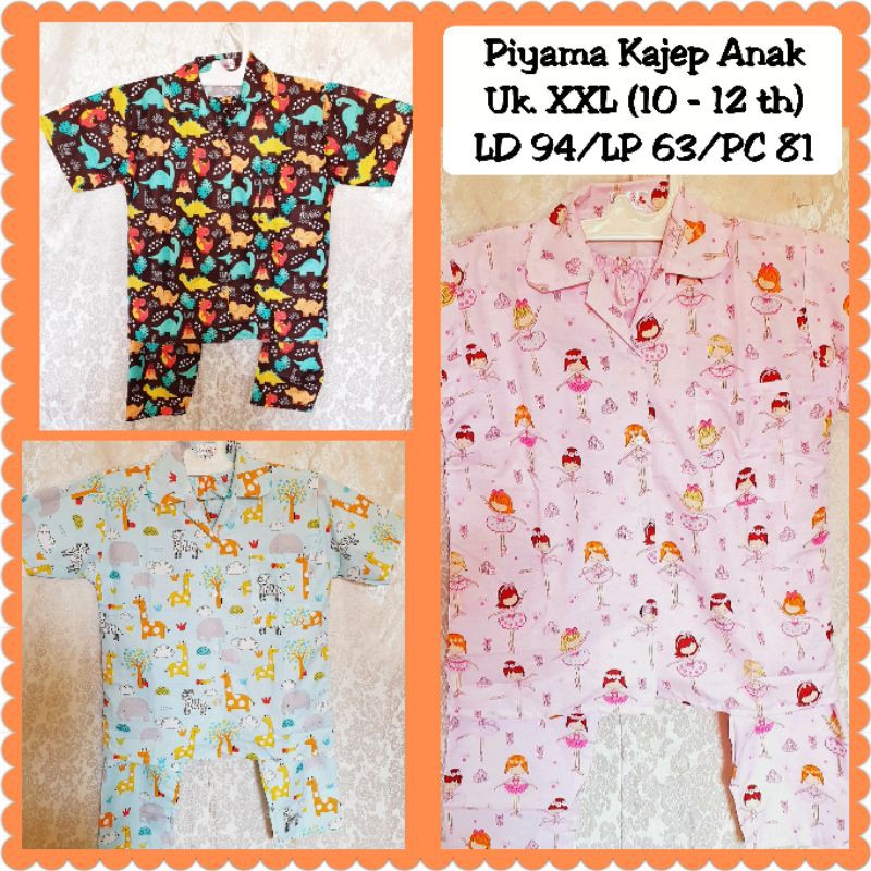 PIYAMA ANAK KAJEP MERK LA PILLA UK. XXL