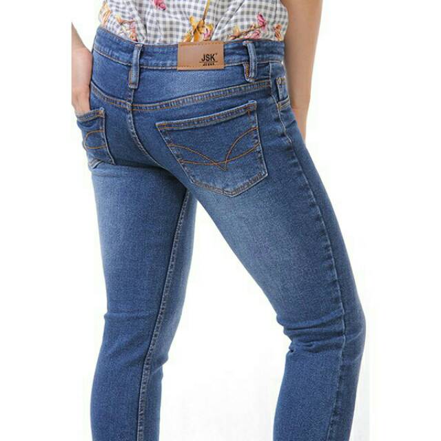 ( 2WARNA) Celana Jeans Model Cutbray Wanita By JSK/Celana Jeans Stretch Cewek Modis/Celanabiru/Hitam