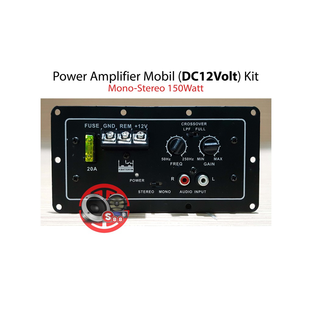 Power Amplifier Kit Subwoofer Mobil 150W RMS Handling