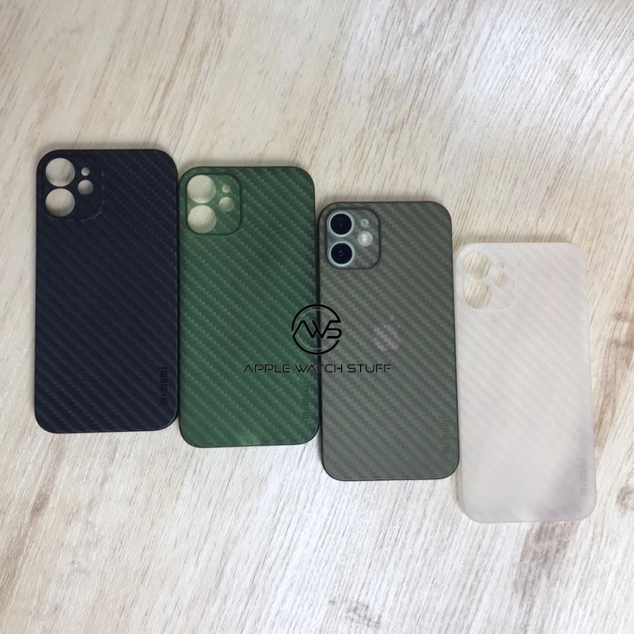 Memumi Super Slim Case Carbon Fiber Back Cover for iPhone 12 Mini 5.4&quot;