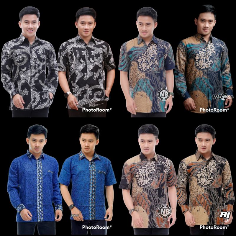 PROMO 4.4 BSWART Batik HRB026 Kenongo Padi Pekalongan M L XL Batik Pria MURAH Modern Grosir