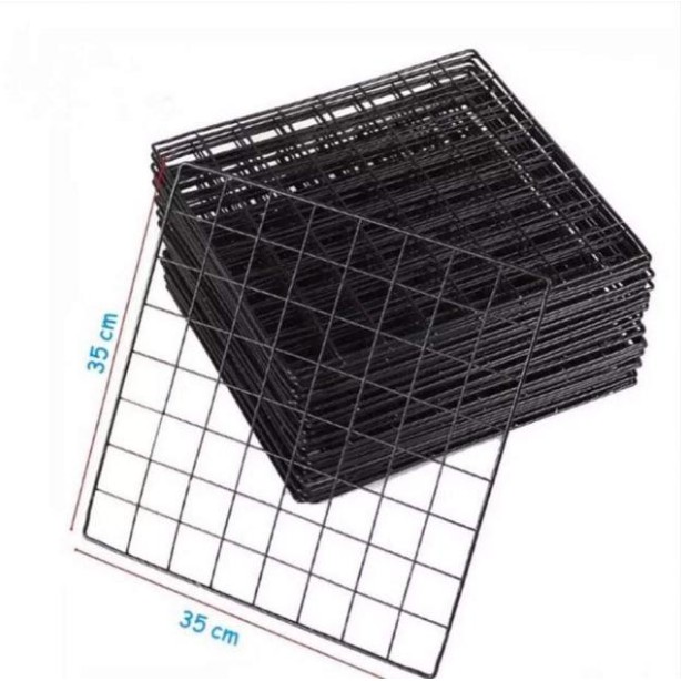 Kandang Hewan Peliharaan  / Kandang Anjing / Kandang Kucing / Kandang Hamster Burung Pagar Besi DIY-1 Pcs Hitam 35x35cm
