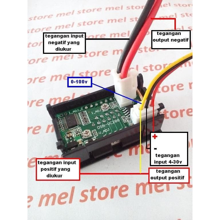 Voltmeter Ammeter Digital DC 100V 10A IC Kecil