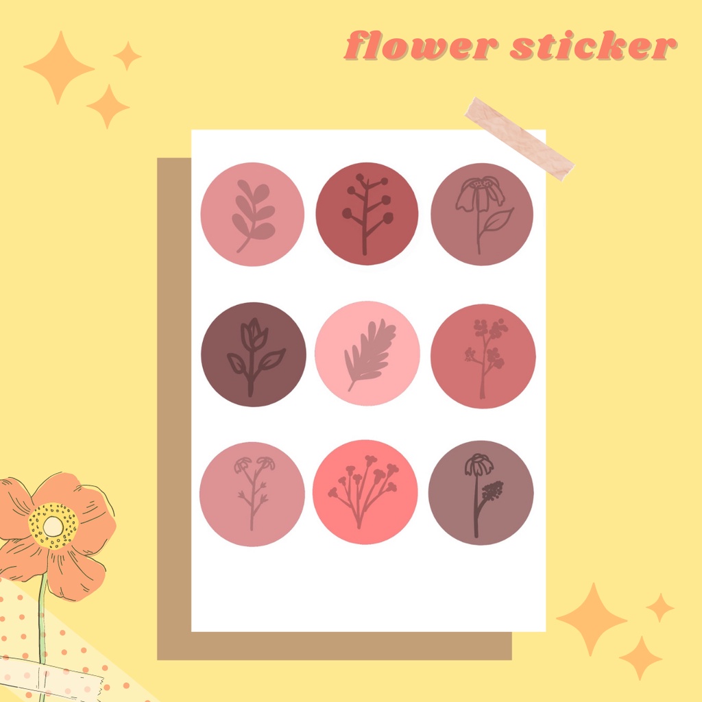 

flower stiker decorative aesthetic cute untuk jurnal, scrapbook, DIY