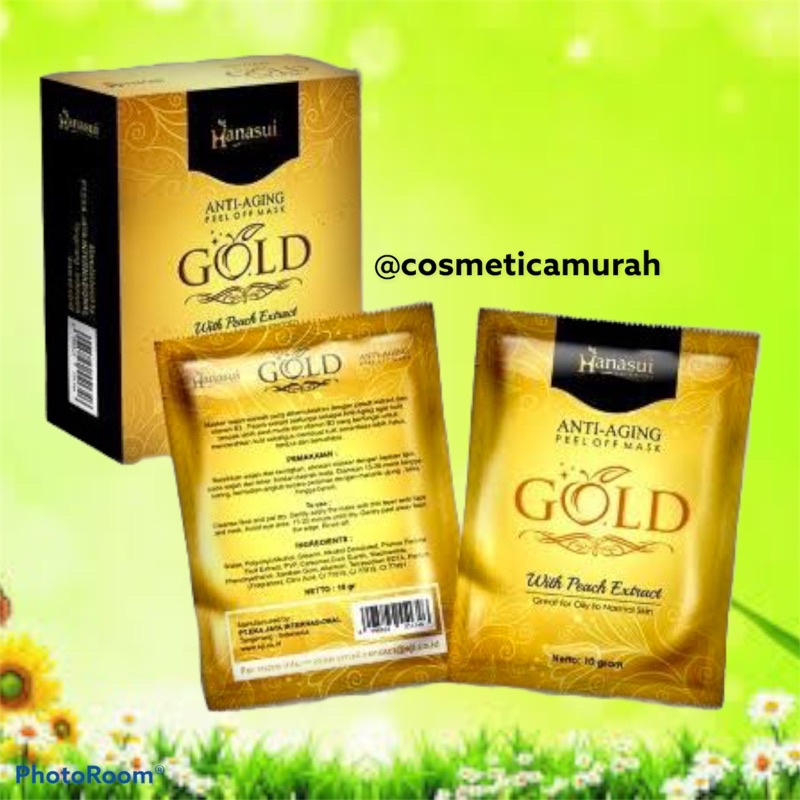 Harga per sachet - hanasui peel off mask gold / masker hanasui gold anti aging peel off mask