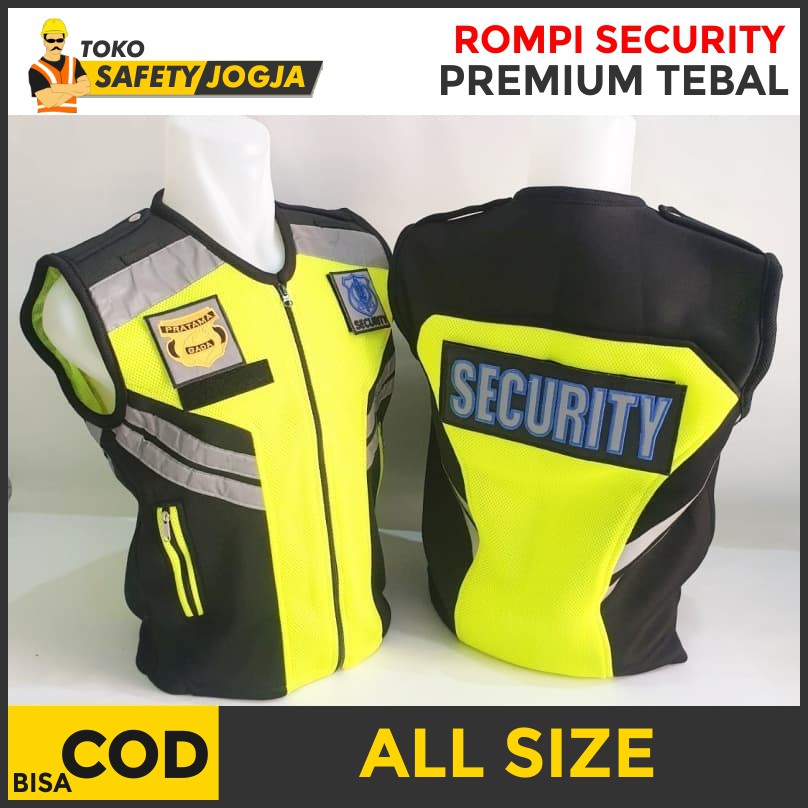 Rompi Security + Emblem / Rompi Satpam dengan Atribut / Rompi Murah Jogja Solo