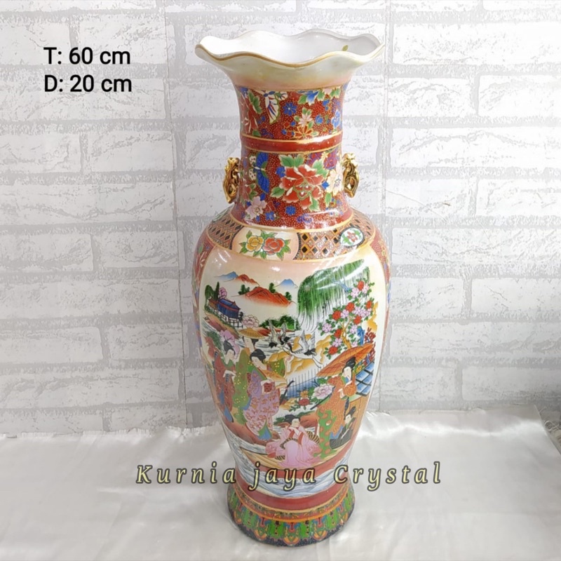 Guci Keramik / Vas Bunga Keramik tinggi 60cm diameter 20cm