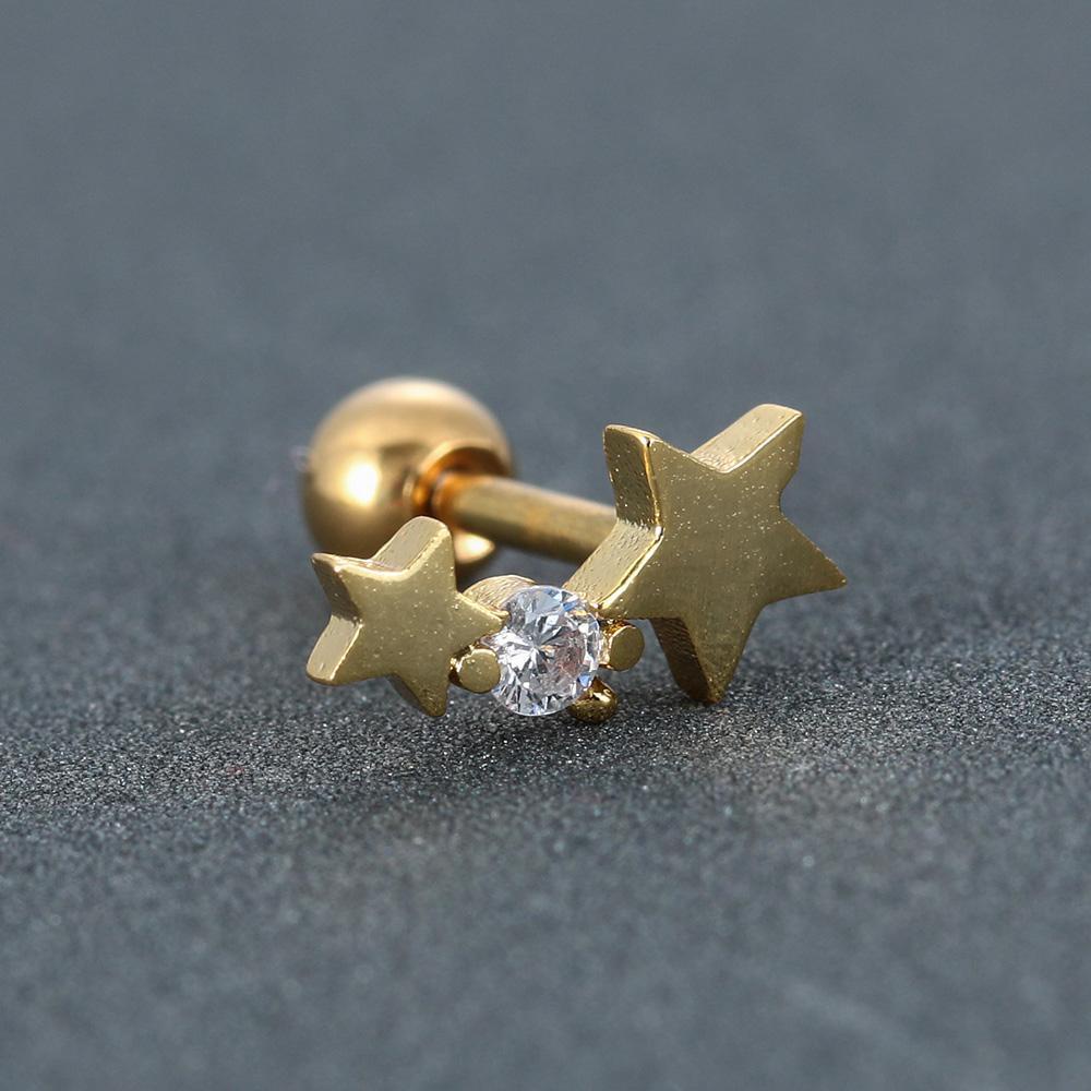 Nanas 1PC Tindik Tulang Rawan Anting Mode Bunga Menara Eiffel Perak/Lapis Emas Stainless Steel