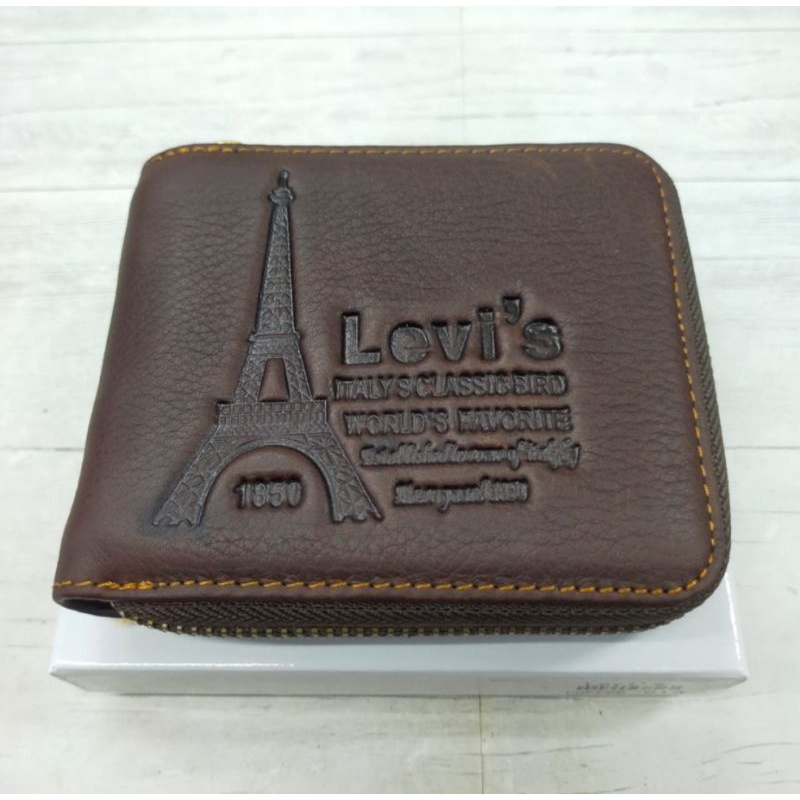 DOMPET PRIA KULIT ASLI RESLETING KELILING