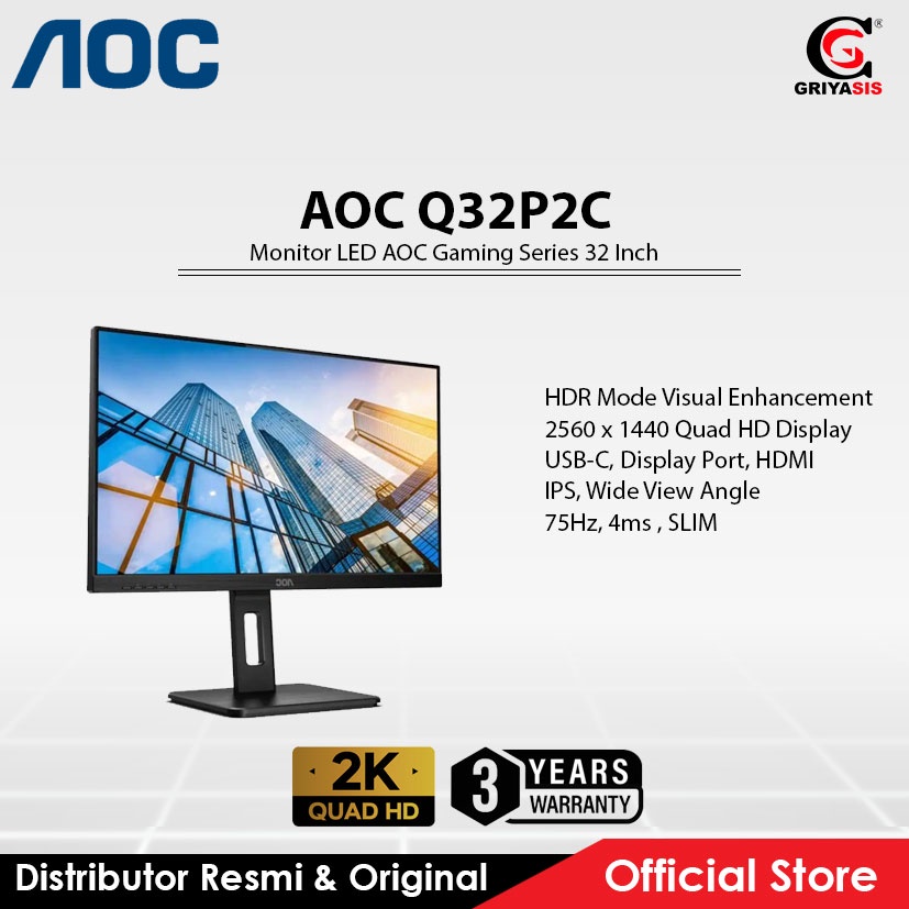 Monitor LED AOC Gaming Series 32 Inch Q32P2C