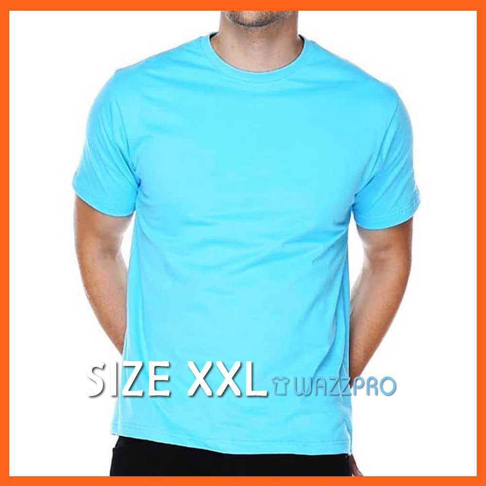 XXL Kaos Polos Distro Pria Wanita Cotton Combed 30s Lengan Pendek Turquoise Muda/ Baju Polos Cowok