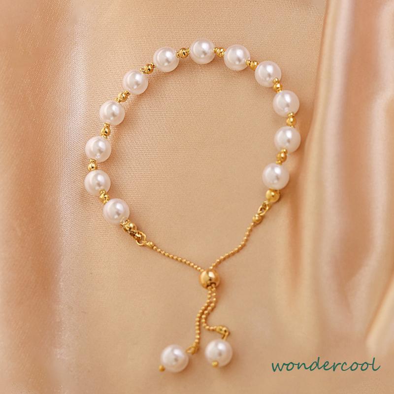 Gelang Tangan Mutiara Imitasi Simple Elegan Untuk Wanita -Won