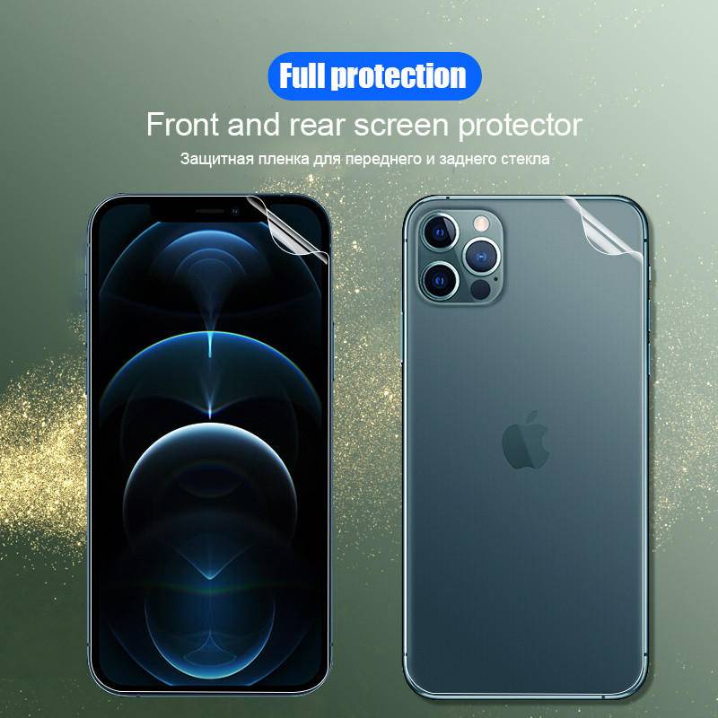 Film Pelindung Layar Depan Belakang 20000D Untuk iPhone 14 13 12 Pro Max Mini Hydrogel 14 Plus 14 Pro 13Pro 12Pro