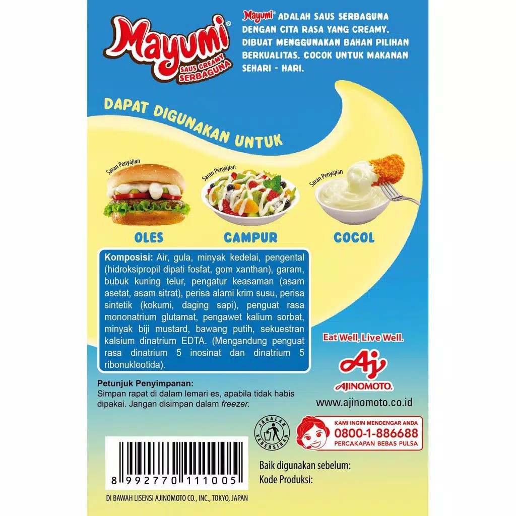 MAYUMI SAUS CREAMMY SERBAGUNA SACHET 100 GR MAYONAISE ORIGINAL